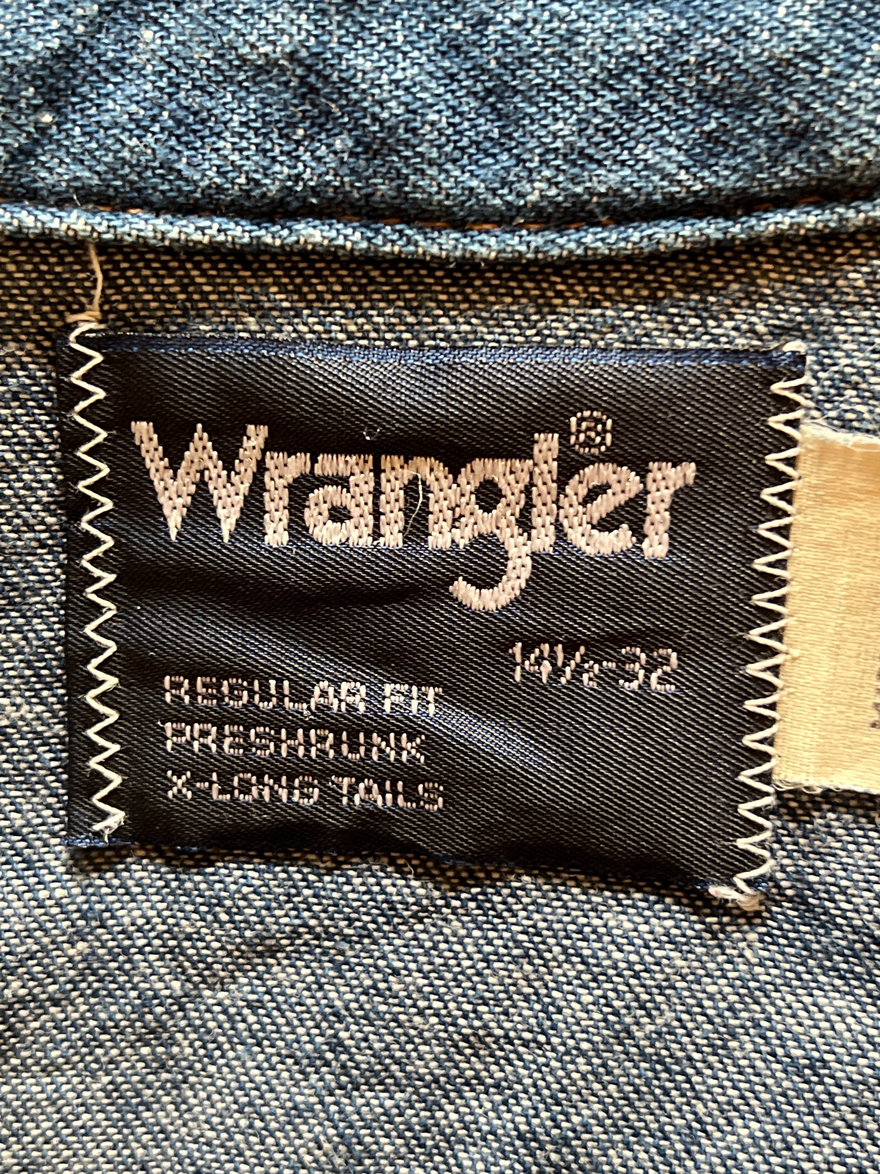 80's Wrangler 70127MW デニムウエスタンシャツ 表記(14 1/2-32)