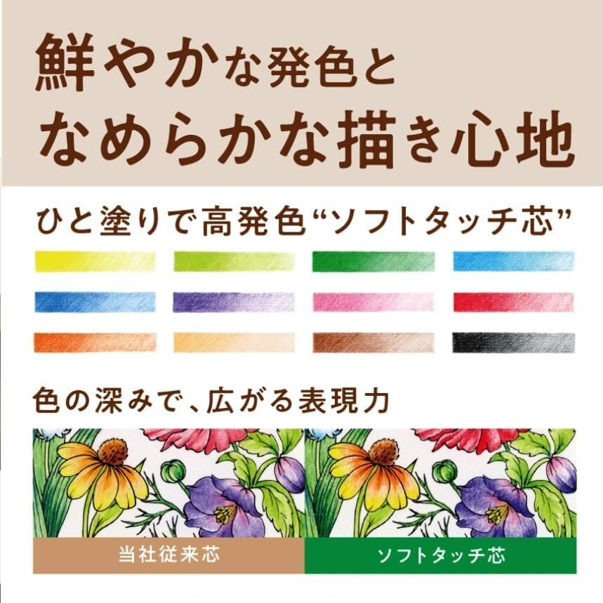 トンボ鉛筆 色鉛筆 木物語 12色 六角軸 木目 クラフト紙パッケージ CQ
