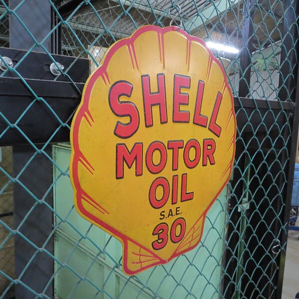 シェル（SHELL MOTOR OIL）ダイカット エンボス加工 ブリキ看板 メタル