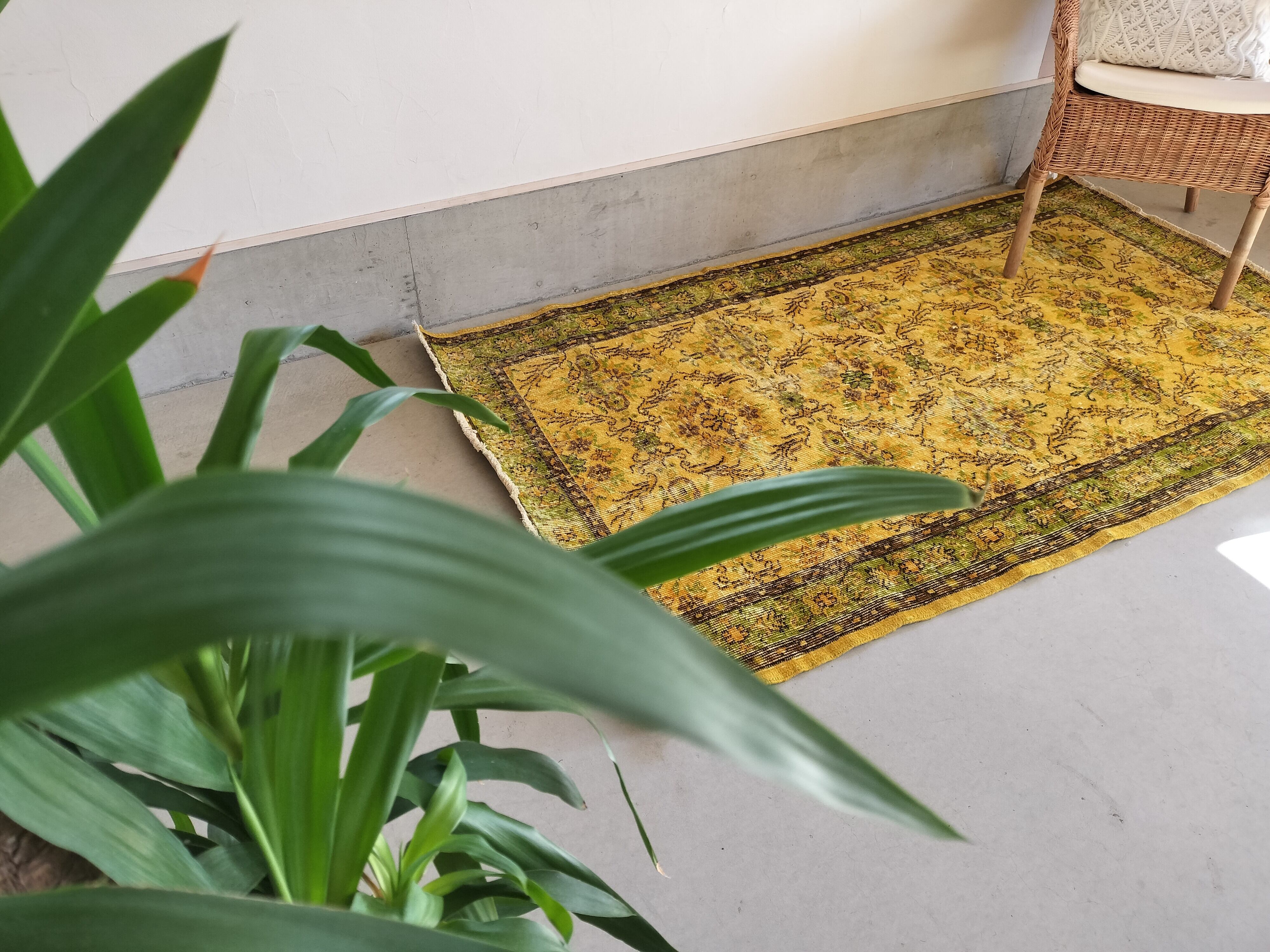 Turkish rug 205×120cm No.369 | Riad Home 鮮やかイエローのオーバー