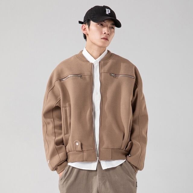 【予約販売】MA-1 フライトジャケット ブルゾン メンズ ショート丈 ブラック ベージュ グレー ジャケット 防寒 お洒落 こなれ感 ベーシック 秋冬 大きいサイズ M/L/XL/2XL