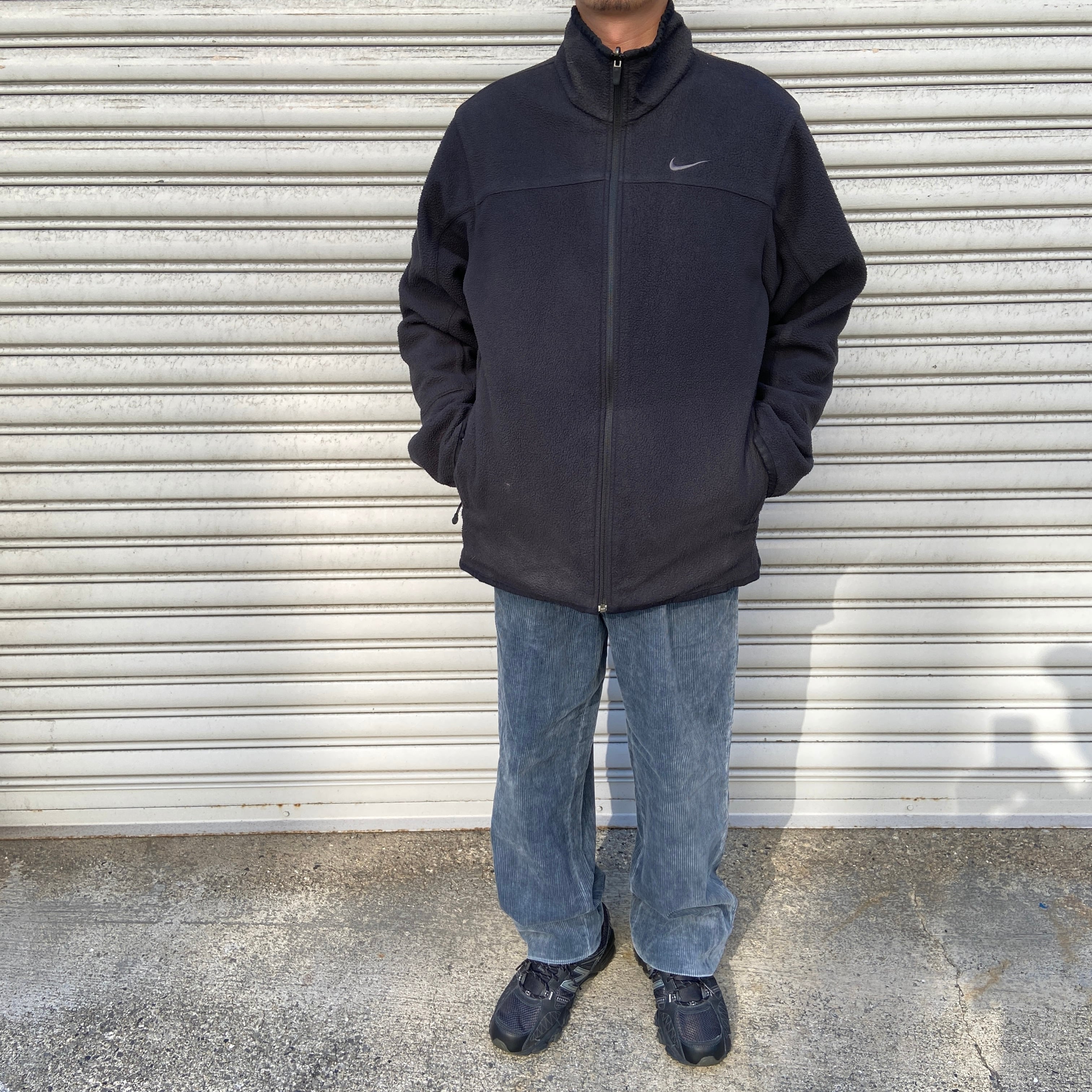 NIKE ナイキ リバーシブルナイロンジャケット フリースジャケット 黒 M  