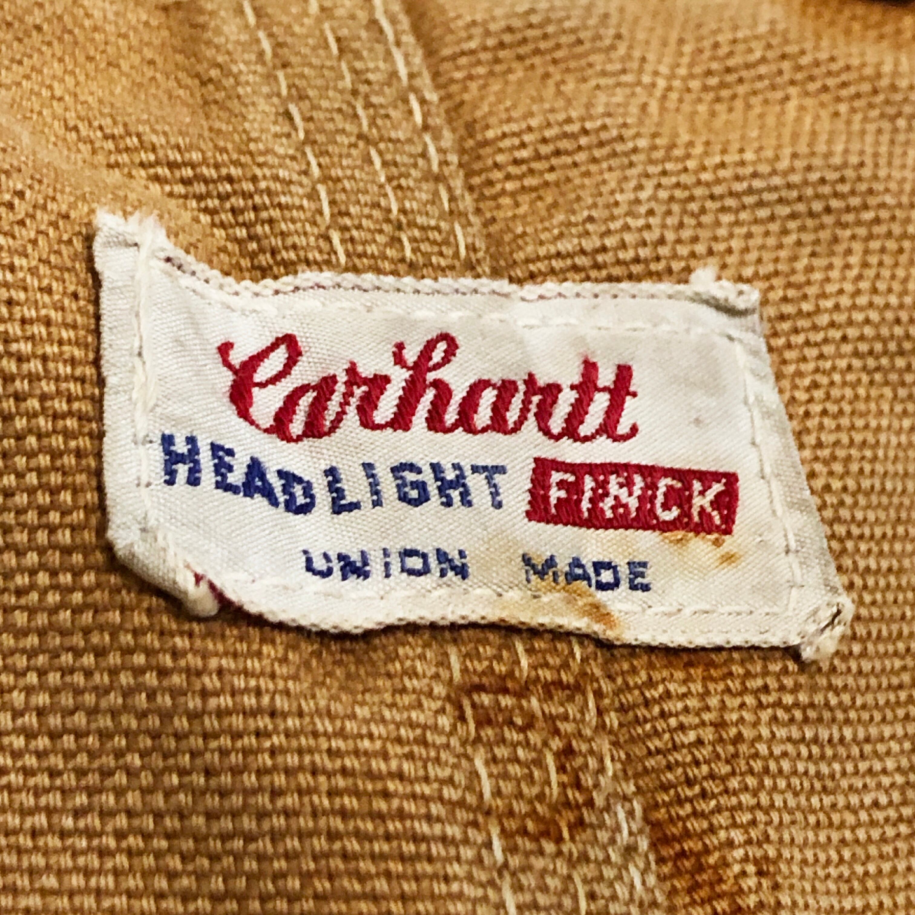 60 S Carhartt Headlight Finck トリプルネーム ヴィンテージ オーバーオール ダック地 山ポケ ハートタグ Kq