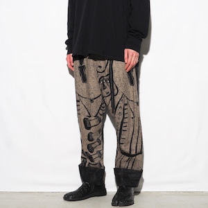 DISTORTION3-PANTS w/BELT 〈Black/Beige〉