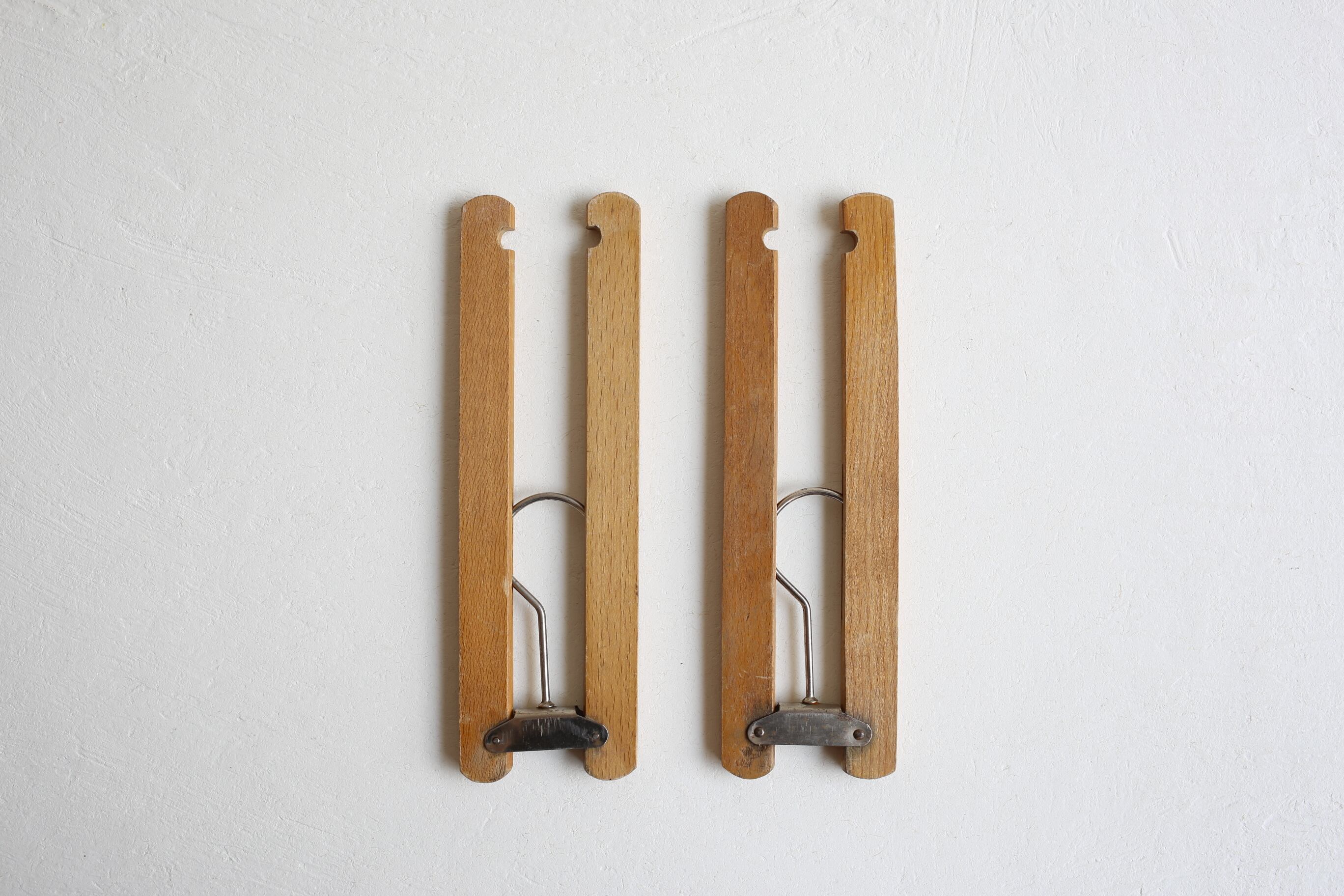 フランス アンティーク ヴィンテージ 木製 折り畳み ハンガー N-05903