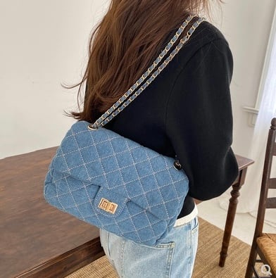 デニムカラーミニチェーンバッグ