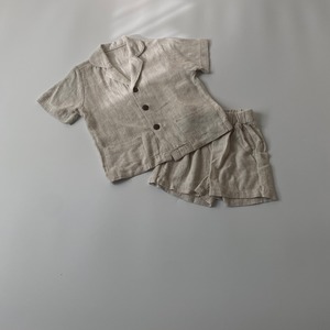 baby リネンボタンシャツセットアップ