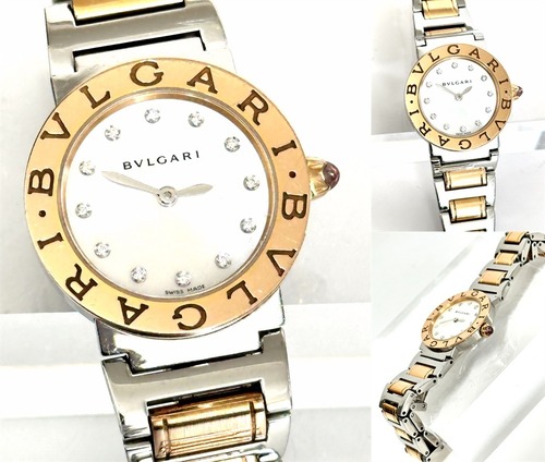 BVLGARI　ブルガリ　  BVLGARIBVLGARI　BBLP26SG  18K　750　ピンクゴールド　　  12P　ダイヤモンドインデックス  ホワイトシェル　マザーオブパール  26mm　クォーツ  時計