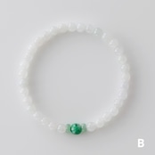 即完売の人気アイテムブレスレット 氷翡翠にポイントグリーンが新しい アイスジェイド,ワンポイントグリーンブレスレット A貨翡翠 jd_br1057