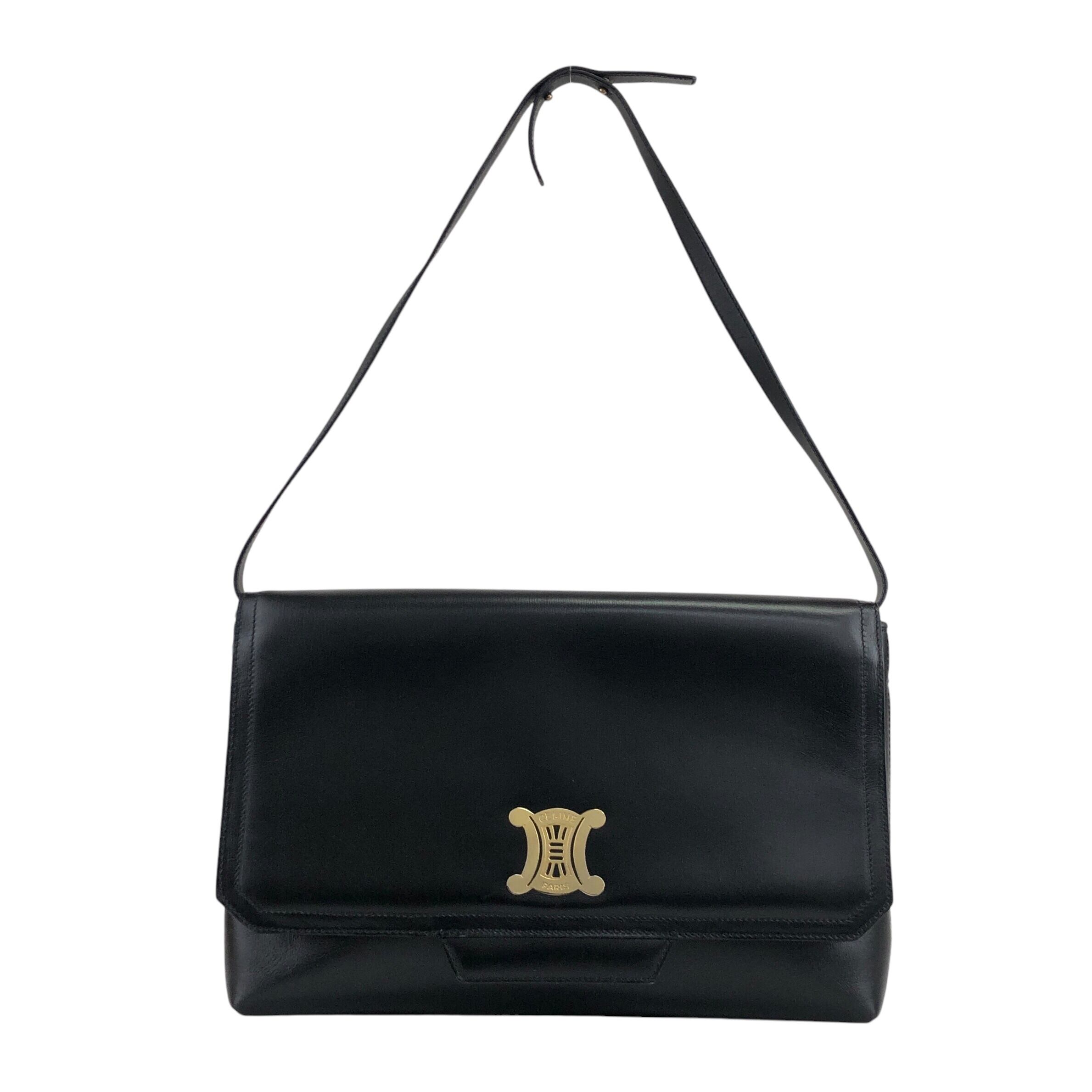 CELINE セリーヌ ショルダーバッグ ブラック トリオンフ レザー