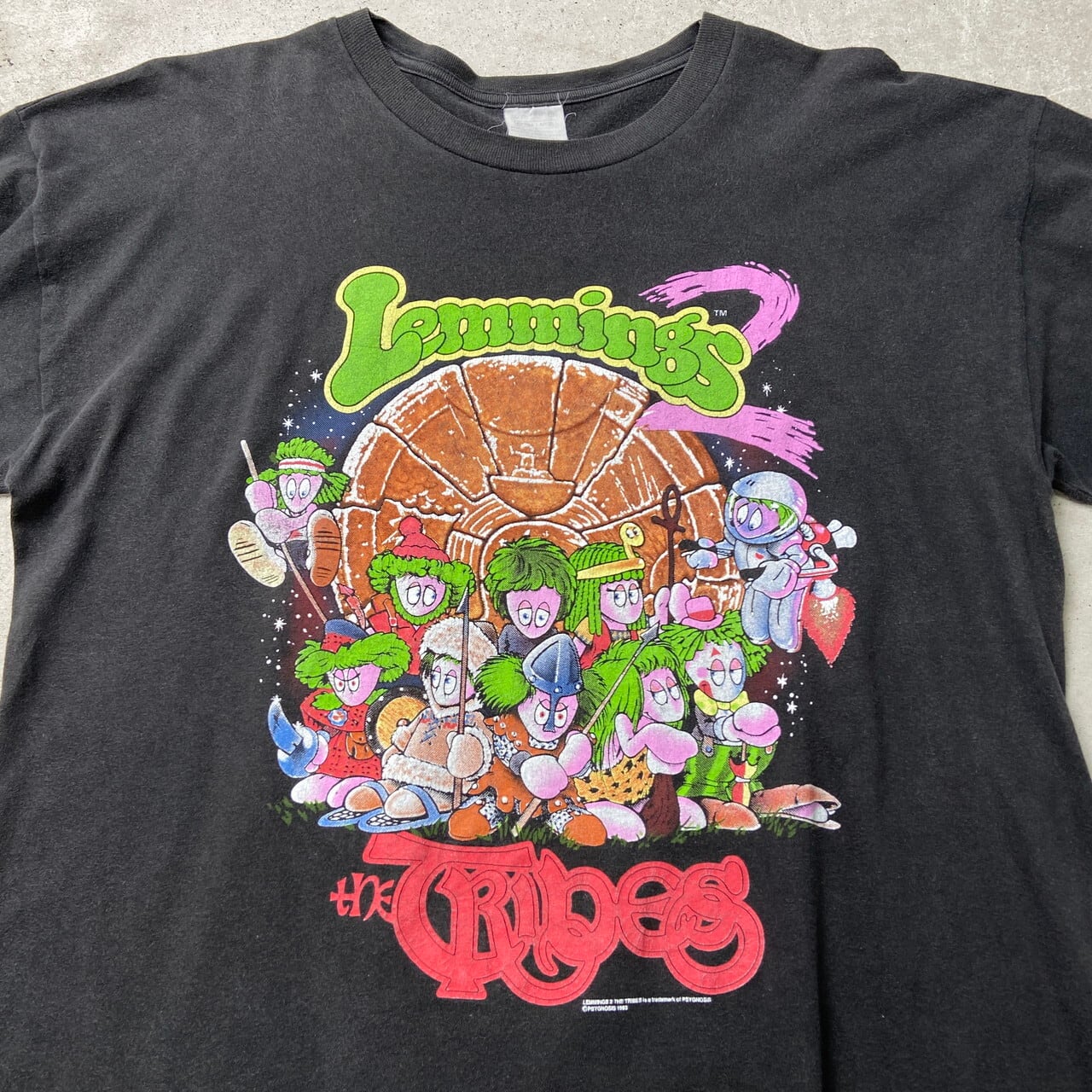 90年代 Lemmings2 キャラクター ゲーム プリントTシャツ メンズXL 古着