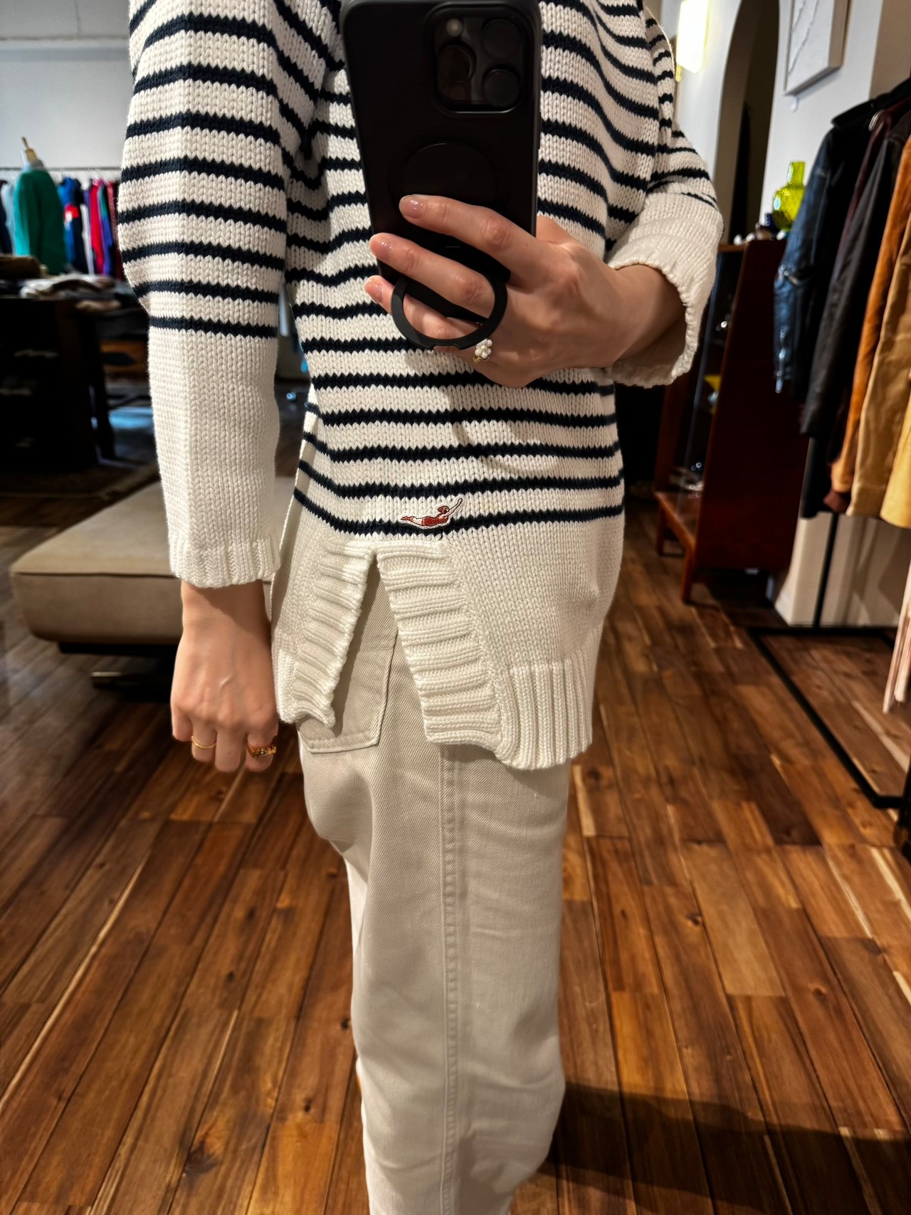 Jantzen USA Striped Cotton Knit Sweater