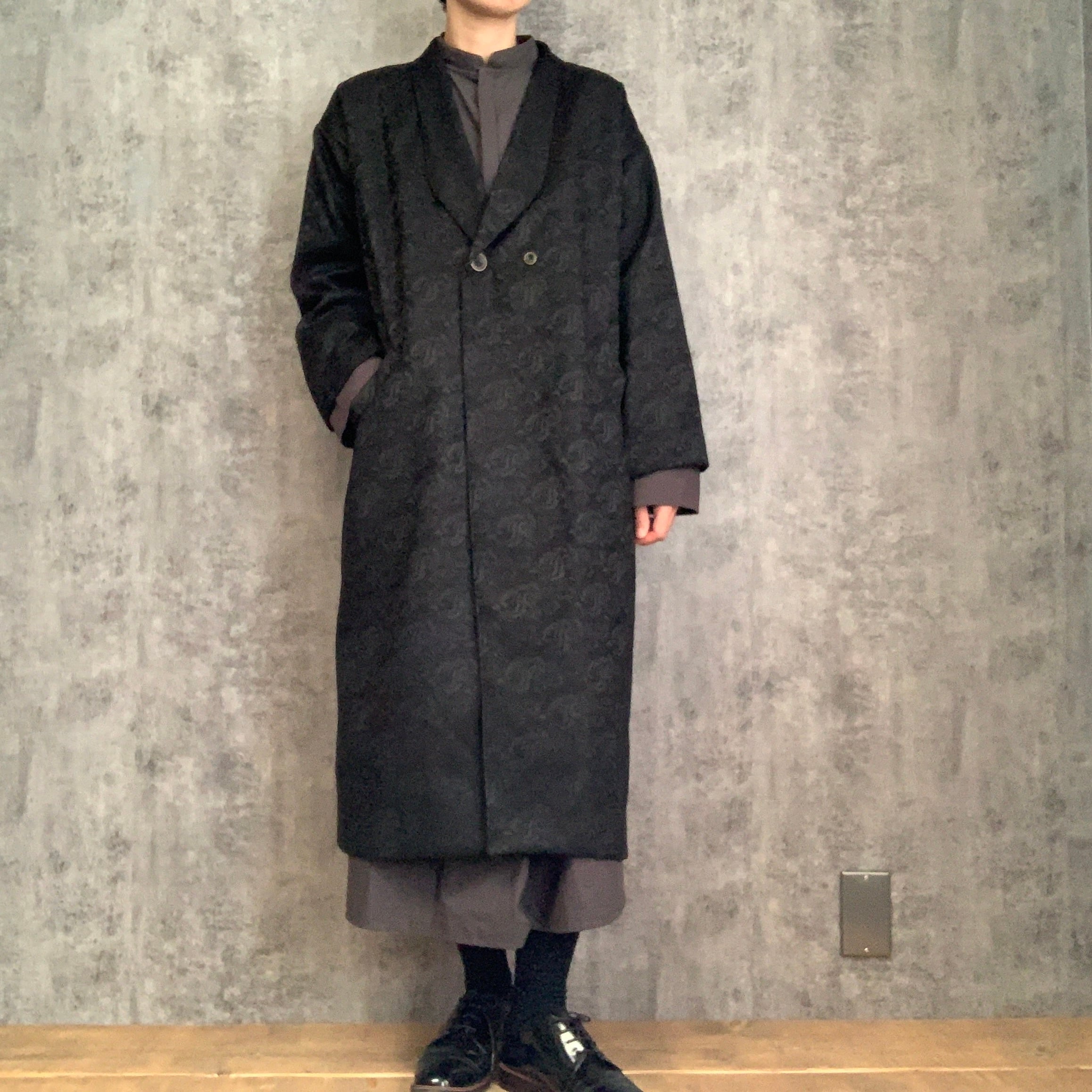 ペイズリースタンドカラーコート paisley stand collar coat | Kajiku