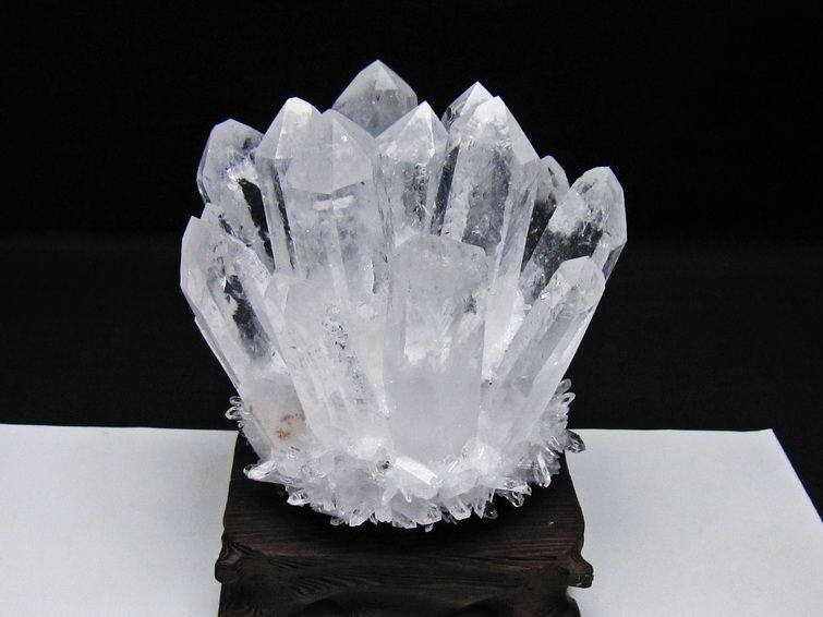 水晶 クラスター 水晶 原石 台座付属 一点物 182-8629 | 天然石