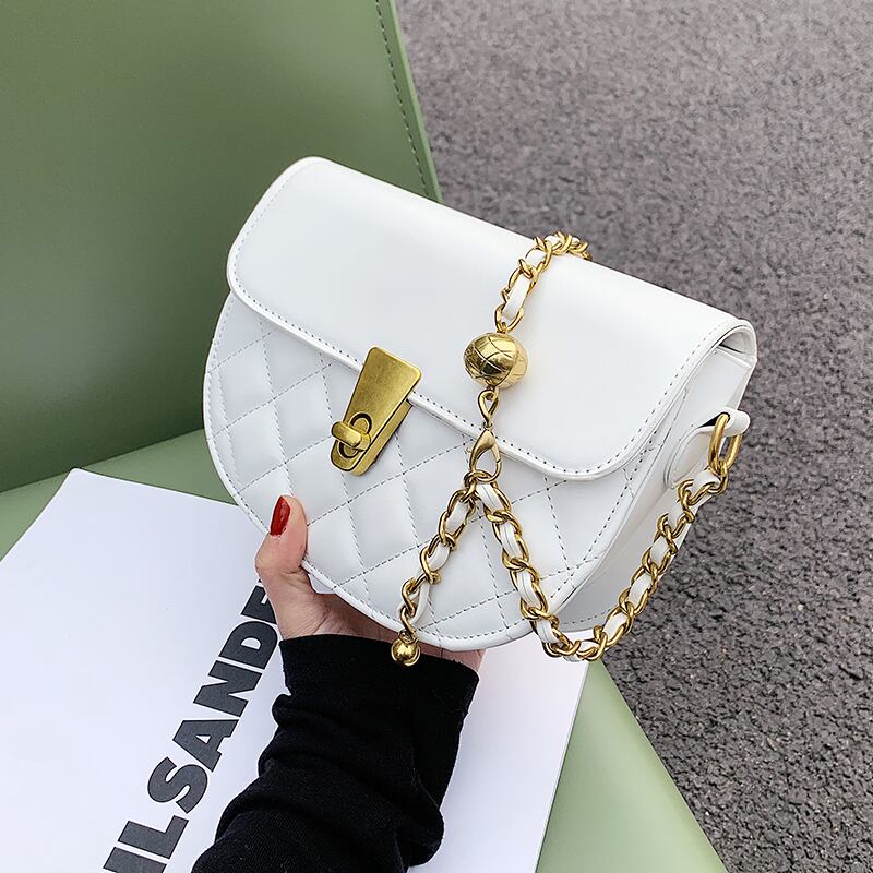 チェーン スタイル サドルバッグ シートバッグ 手作りハンドバック25082258384