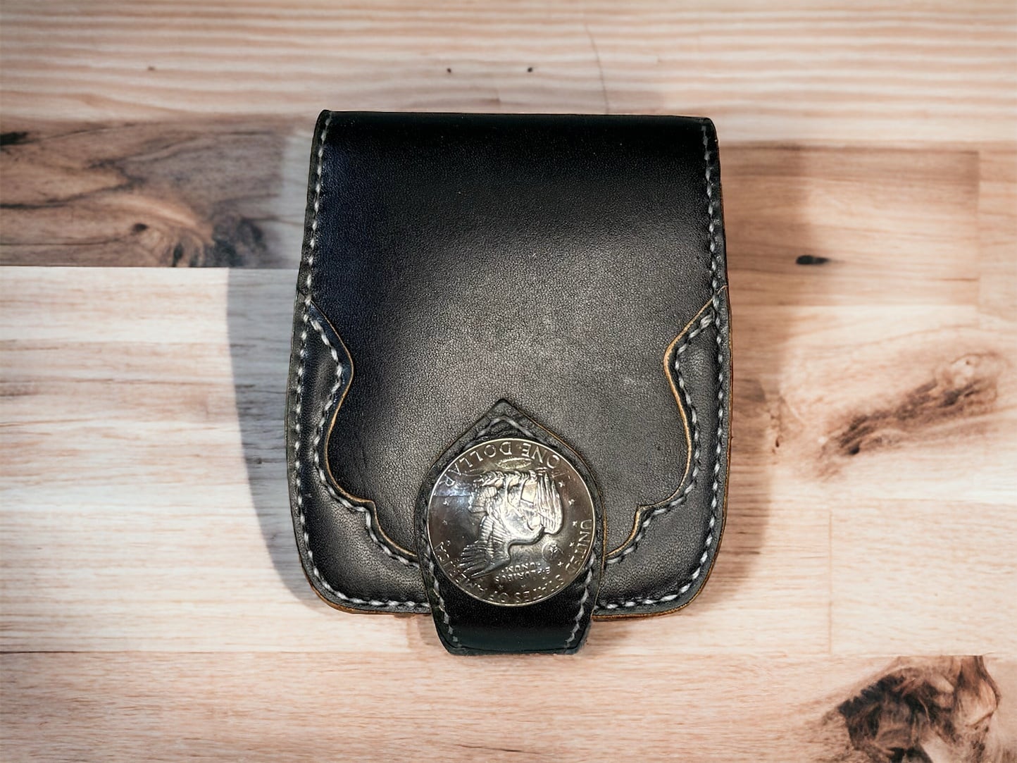 ミドルトラッカーウォレット 昭南皮革本ヌメ革 丘染めブラック 【公式