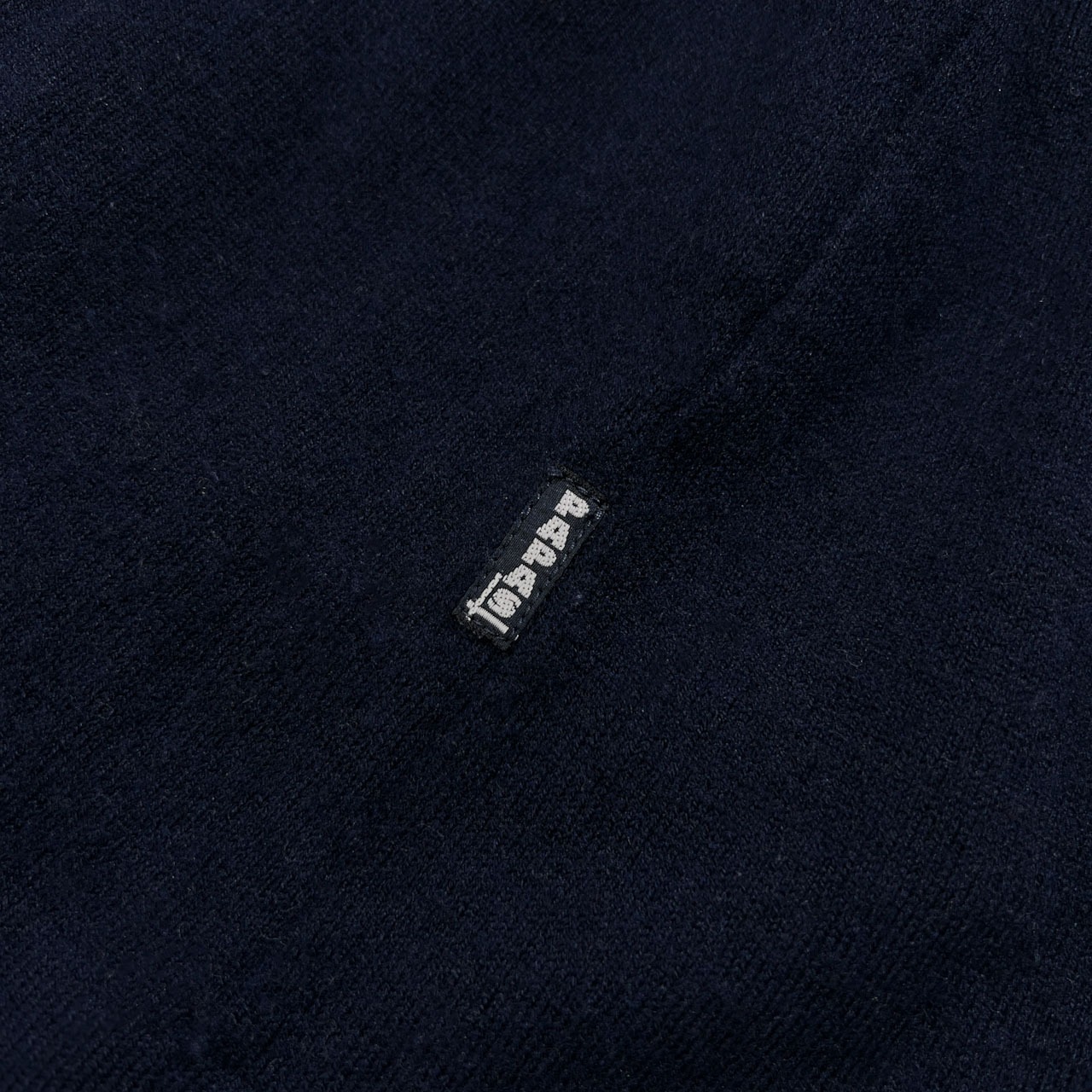 PAPAS PLUS パパス プラス レイヤード風 デザイン ハイネック ウールニットセーター サイズ M /ネイビー×グレー/メンズ/日本製