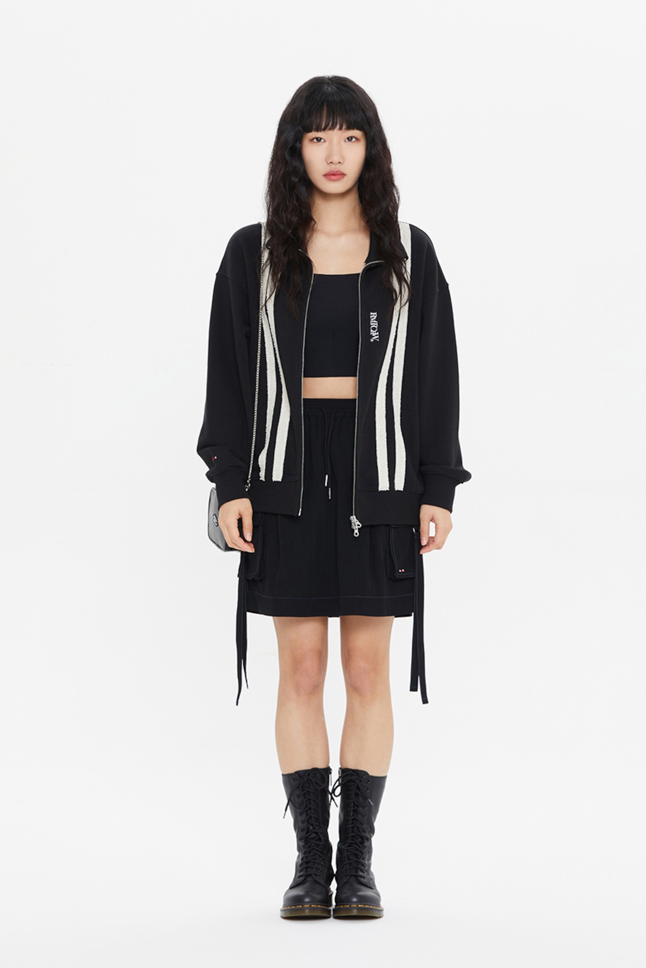 DAMAGE LINE ZIP UP_BLACK