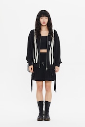 DAMAGE LINE ZIP UP_BLACK