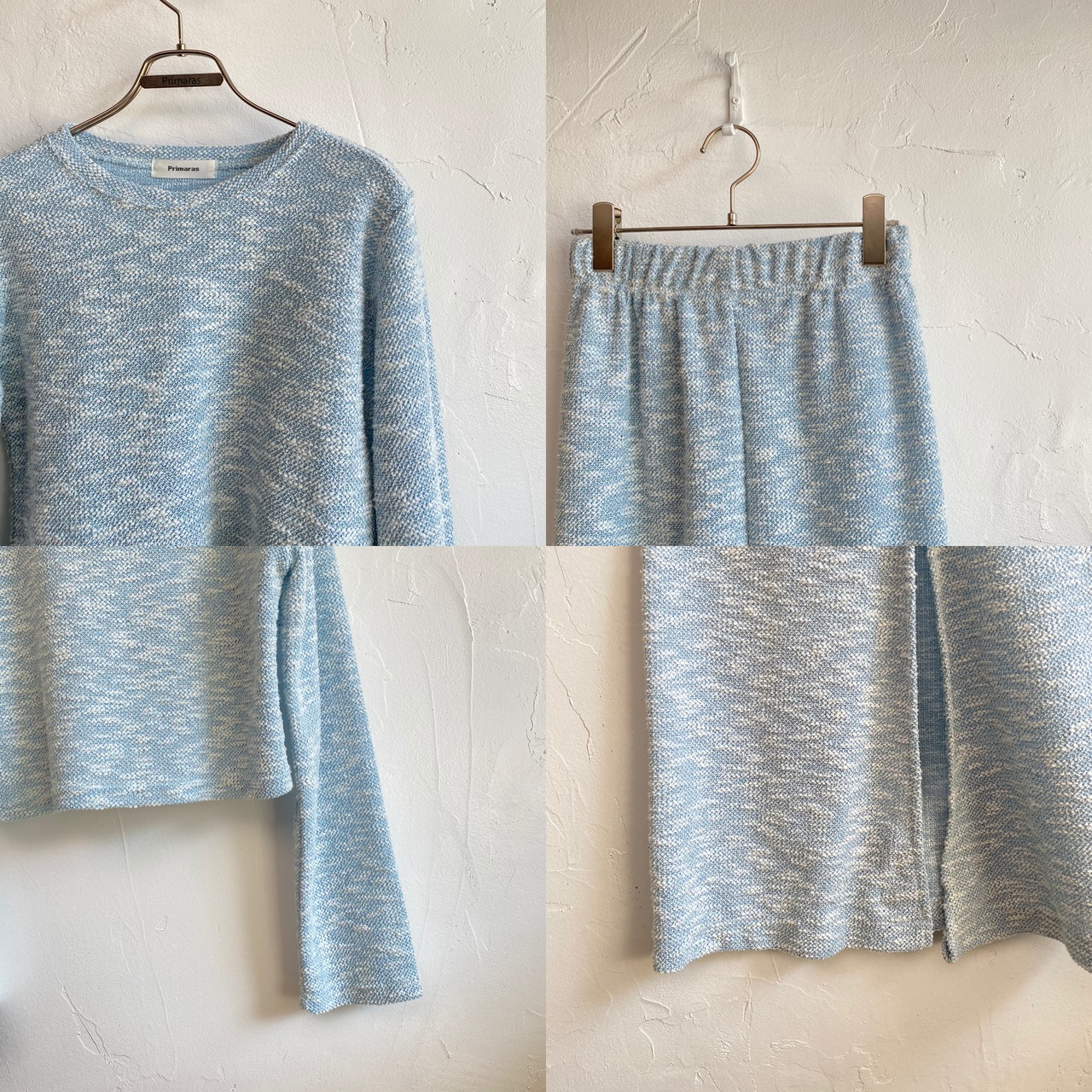 ミックスツイードセットアップ／White×Blue