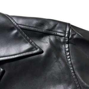DOLCE&GABBANA black PVC open collar shirt jacket
