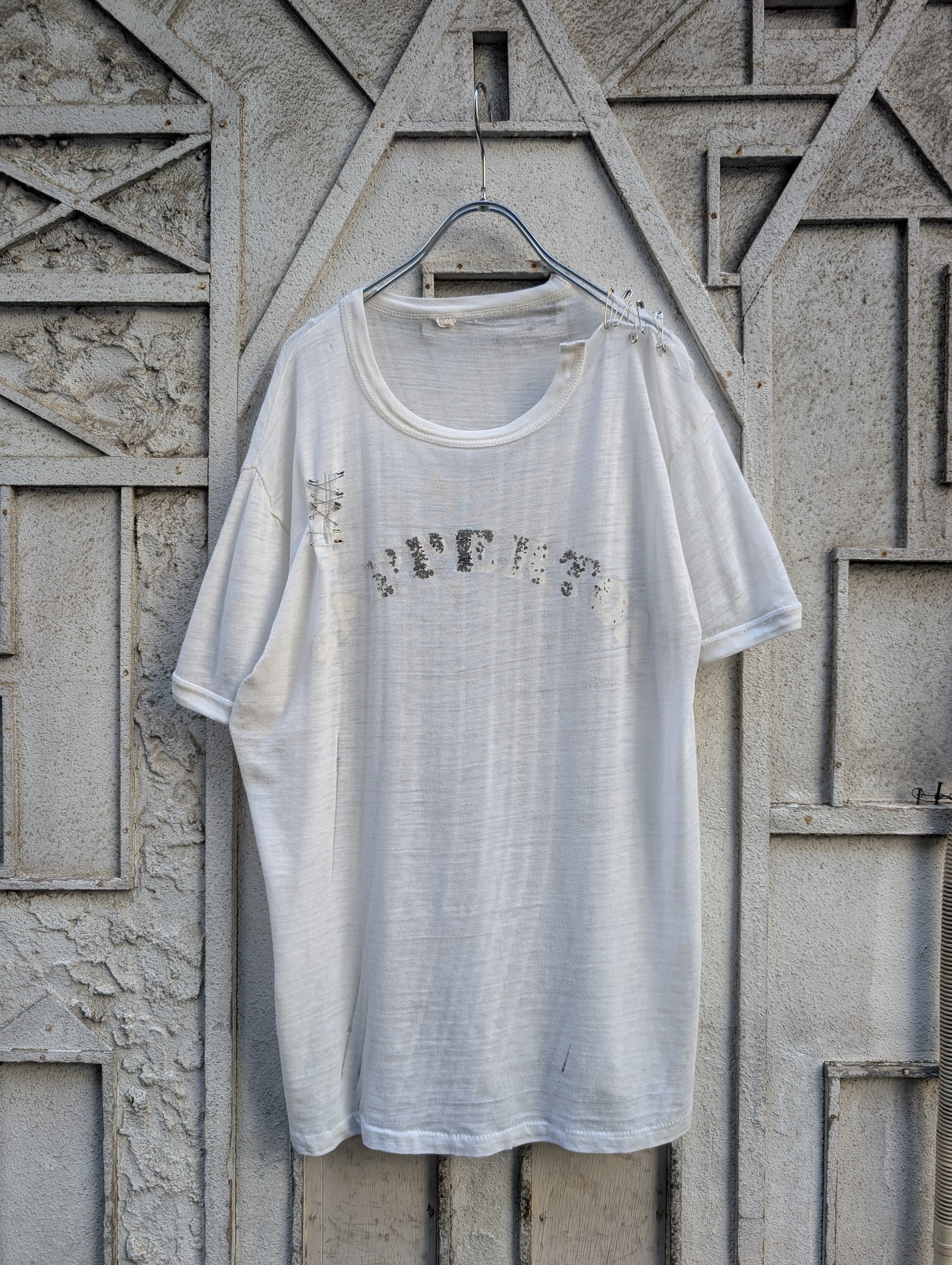"深緑" REMAKE fade & damage tee