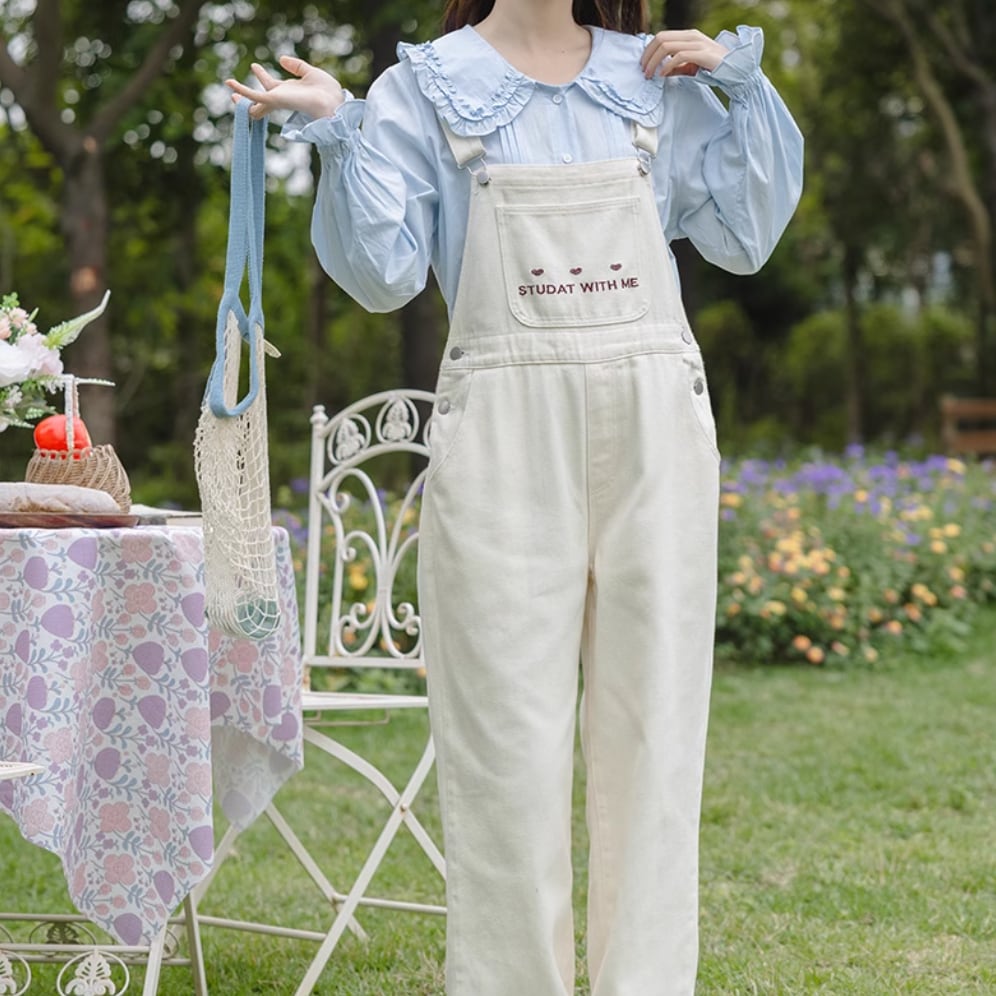 ロゴ刺繍ポケットサロペット ・5541 | Lehtia - レフティア｜淡色