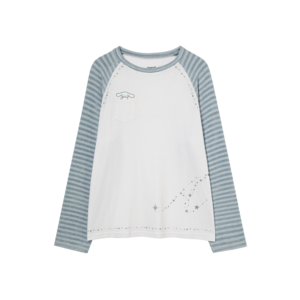 ★【AEAE X Cinnamoroll】AEAE Cinnamoroll Stripe Knit Sleeve Tee Skyblue