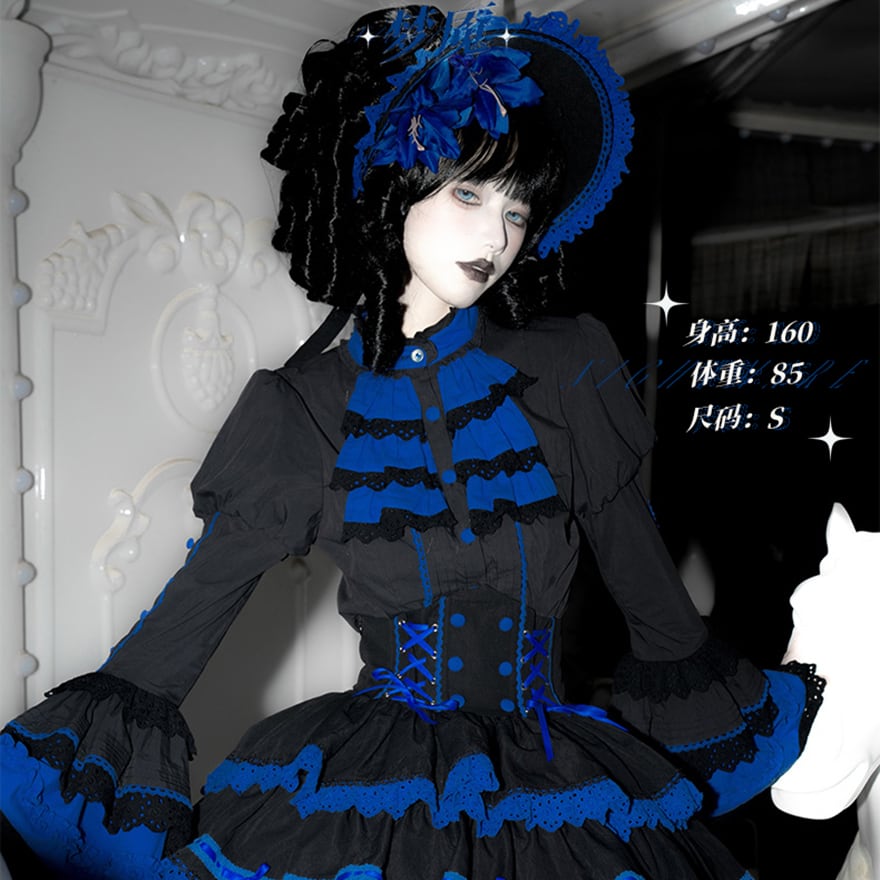 【ゆの】ネイビー ゴスロリドレス Sサイズ ゆの】ネイビー ゴスロリドレス Sサイズ ゆの様専用】ネイビー