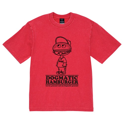 【 DG160 】DOGMATIC HAMBURGER T-SHIRT (FADE WASH BODY) red