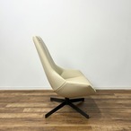 Cassina 315 EXORD PRO カッシーナ 315エクソードプロ ラウンジチェア 回転いす 本革 デザイナーズ家具 モダン ベージュ系【中古】【300サイズ】