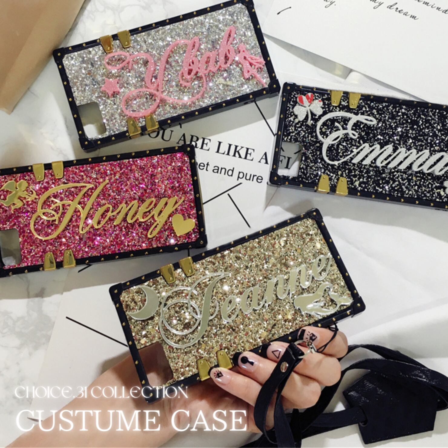 名前入り グリッターiphoneケース オリジナル 全機種対応 オーダーメイド Choice 31 レディースファッション通販