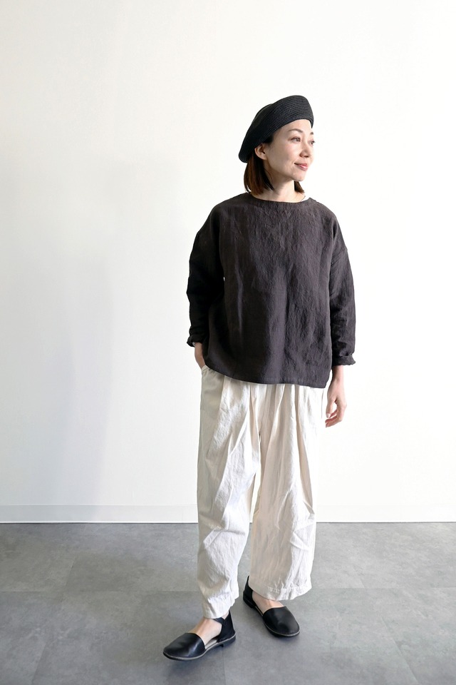 ＣＴ１１１０７　国産天日干しリネンプルオーバーブラウス