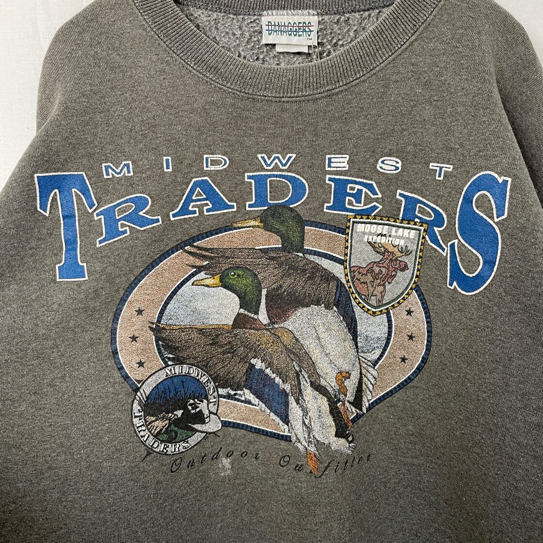80s 90s USA製 DANAGGERS カモ スウェット 古着 アニマル アニマル 
