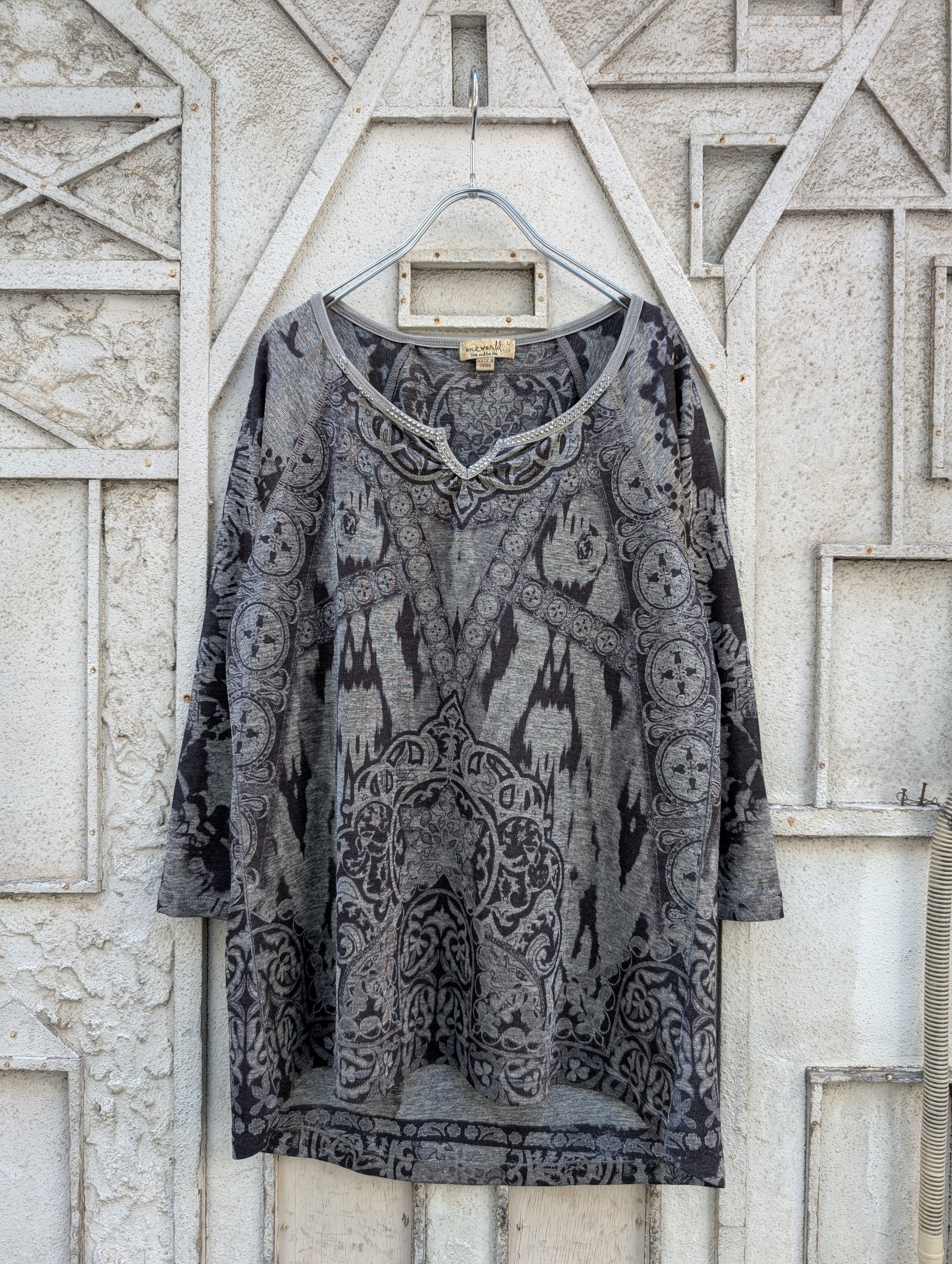 "GRUNGE" metallic & rhinestone tops