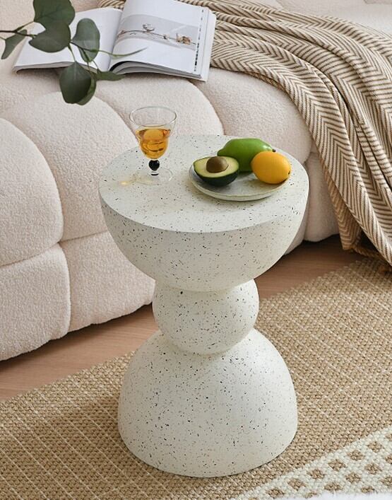 大理石調のチェス型サイドテーブル 2種 | Russel 海外インテリア