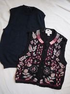 1990’s Christopher Banks Hand Embroidered Knit Vest／S