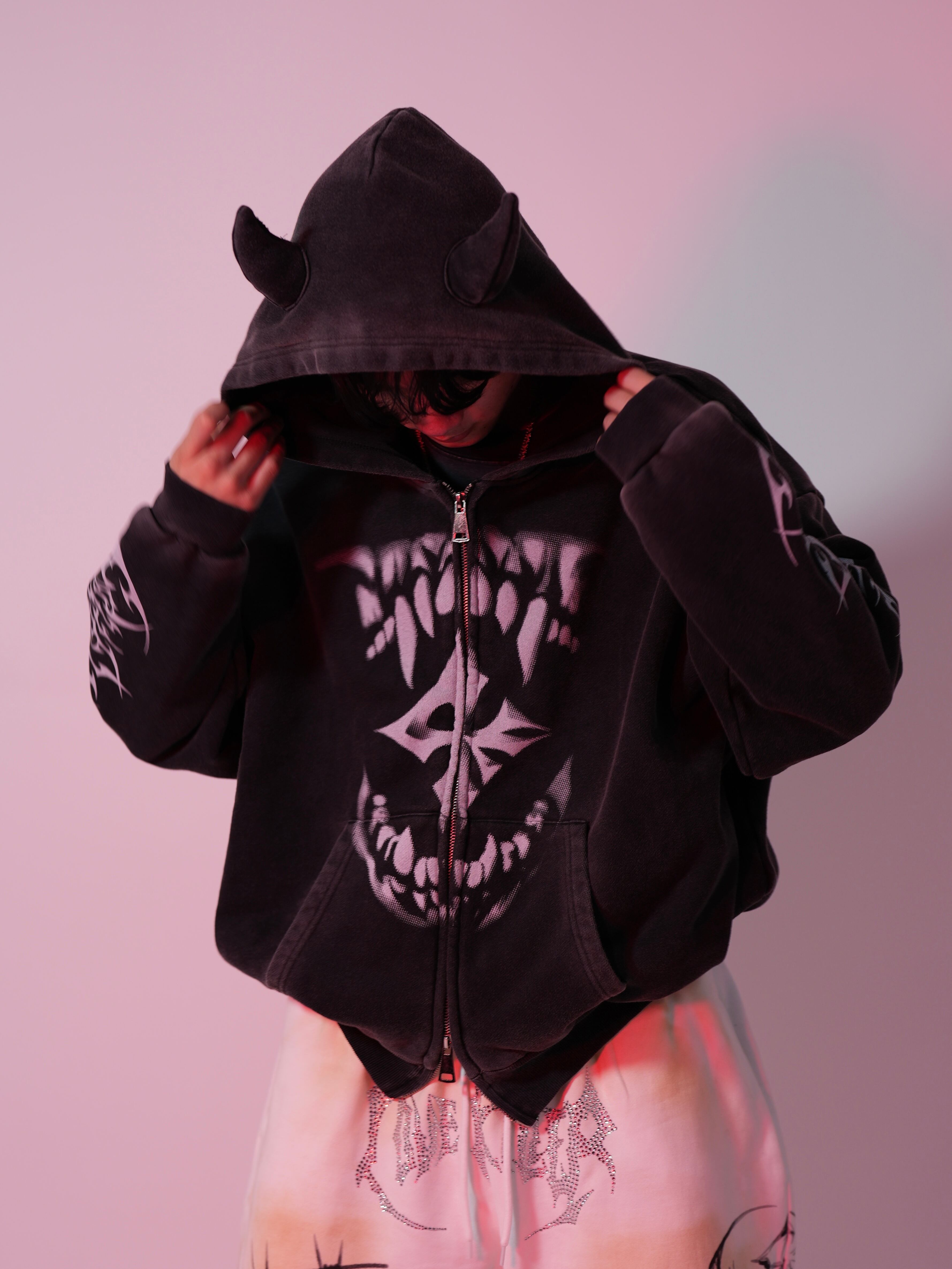 LOVE KILLER】graphic logo devil zip hoodie | OVERTURE WEB SHOP