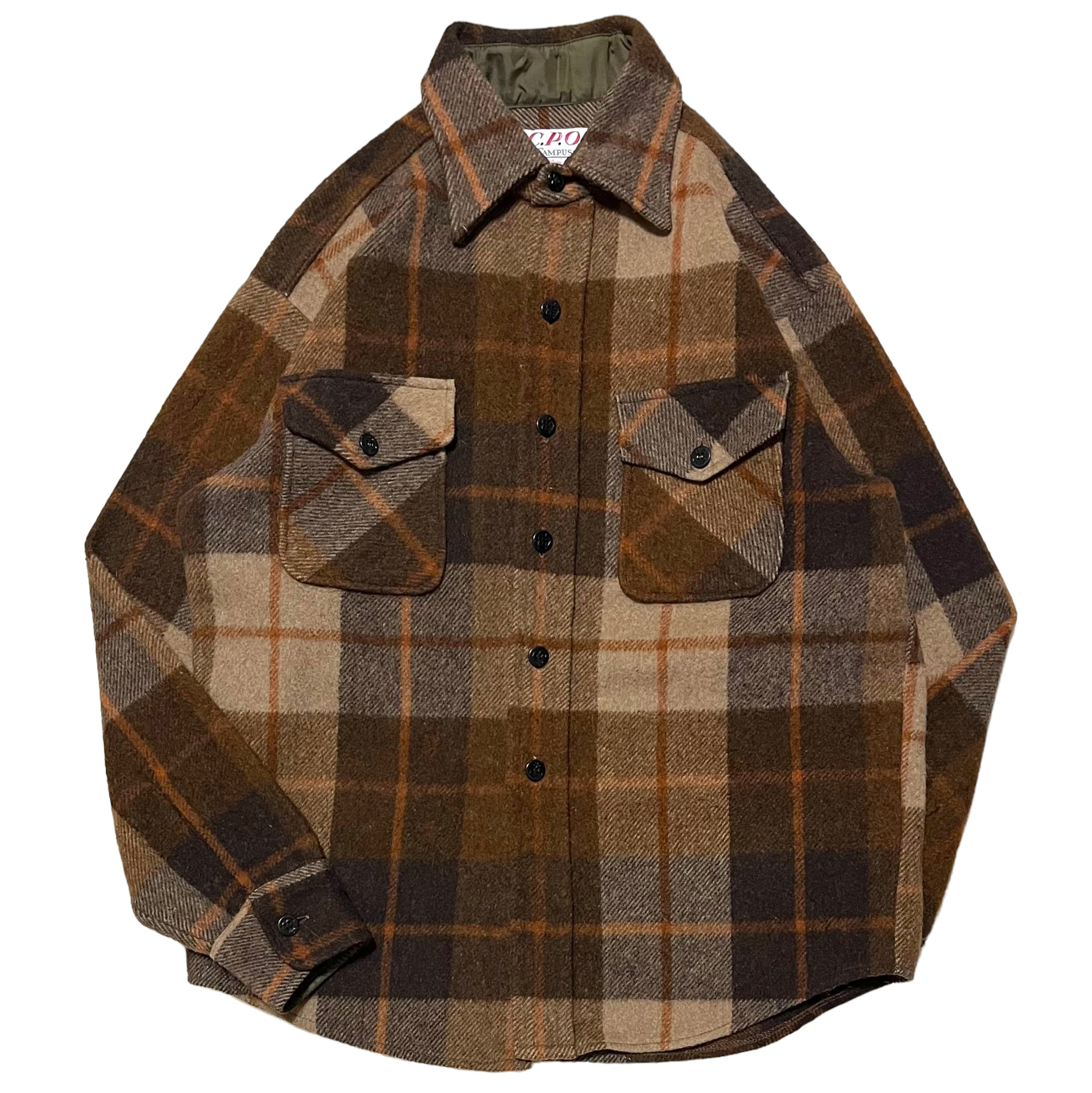 【Vintage】ヴィンテージ CAMPUS CPOシャツ ブラウン
