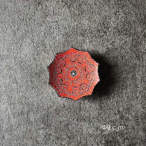 ペルシャの飾り皿（ミーナーカーリー）9ｃｍ　アクセサリートレイ【MINA KARI 08-034】