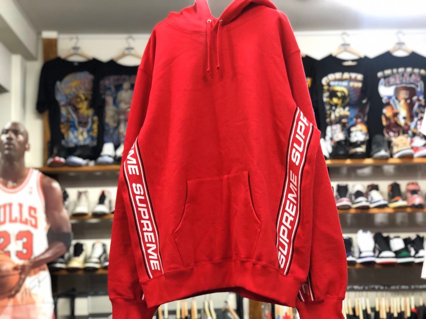 SUPREME TEXT RIB HOODED SWEATSHIRT RED XL 6015 | BRAND BUYERS OSAKA