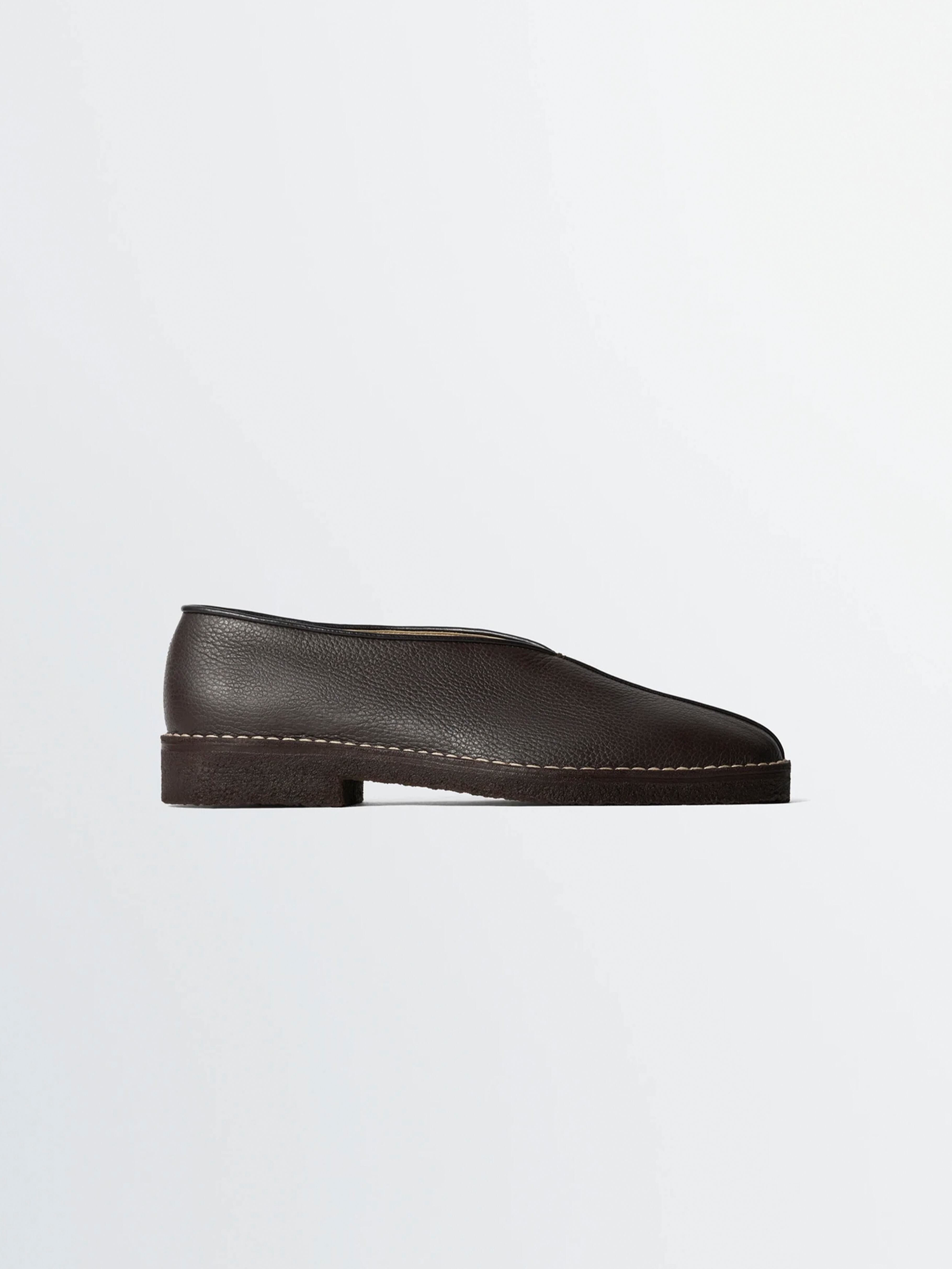 LEMAIRE PIPED CREPE SLIPPERS DARK BROWN FO0292 LL205 | BEST