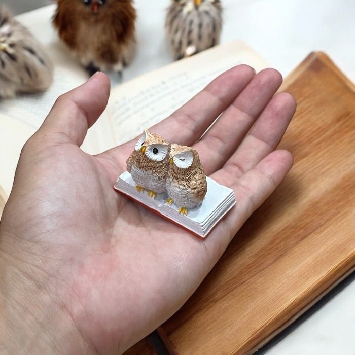 ミニチュアアニマル フクロウ 仲良し梟 ふくろう 小さな動物の世界