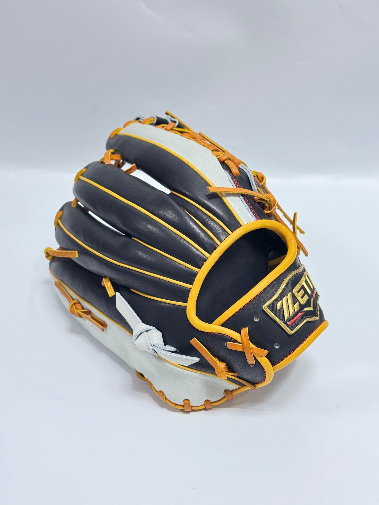 ZETT PROSTATUSーゼットプロステイタス michii supreme order 軟式グローブ ゼットミチイオリジナル 右投げ用 237型 ブラック/グレー×トゥルーイエロー・画像3