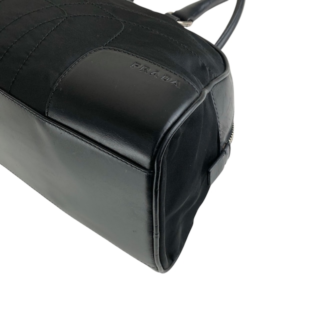 PRADA プラダ ボストンバッグ ブラック トライアングルロゴ ナイロン レザー vintage ヴィンテージ オールド mh4xag