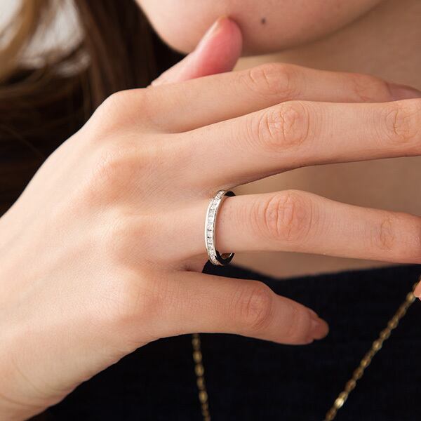 k18 ダイヤモンド 1.120ct フルエタニティ リング