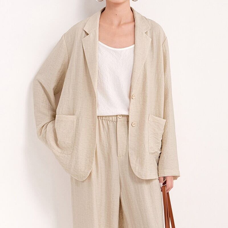 linen blend relaxed jacket 103041
