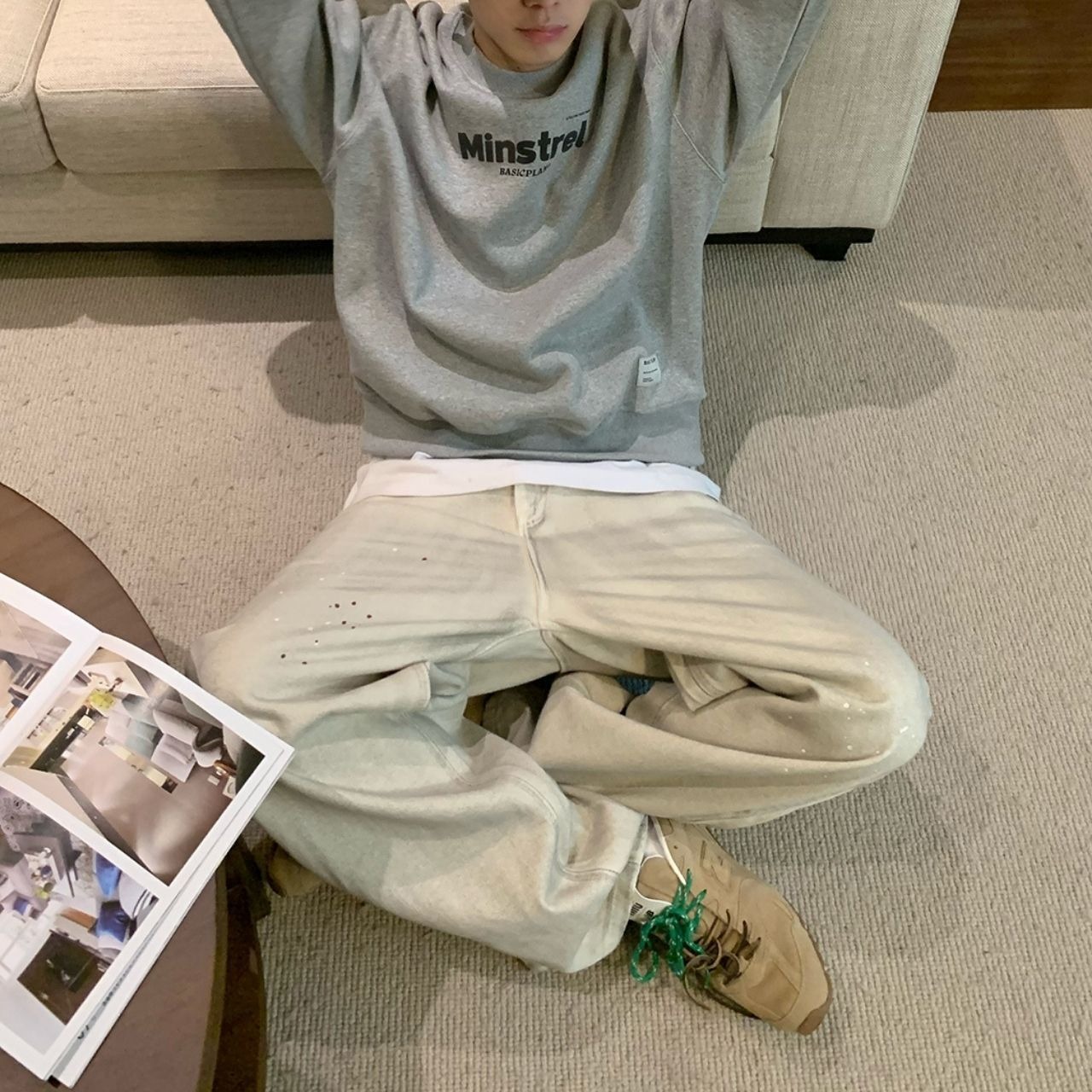 ストリートストレートレッグインクウォッシュデニム　1124