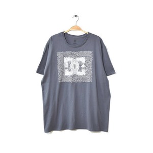 DC SHOES コットン クルーネック ロゴプリント Tシャツ メンズXL チャコールグレー 大きいサイズ アメカジ 古着 @BB0421