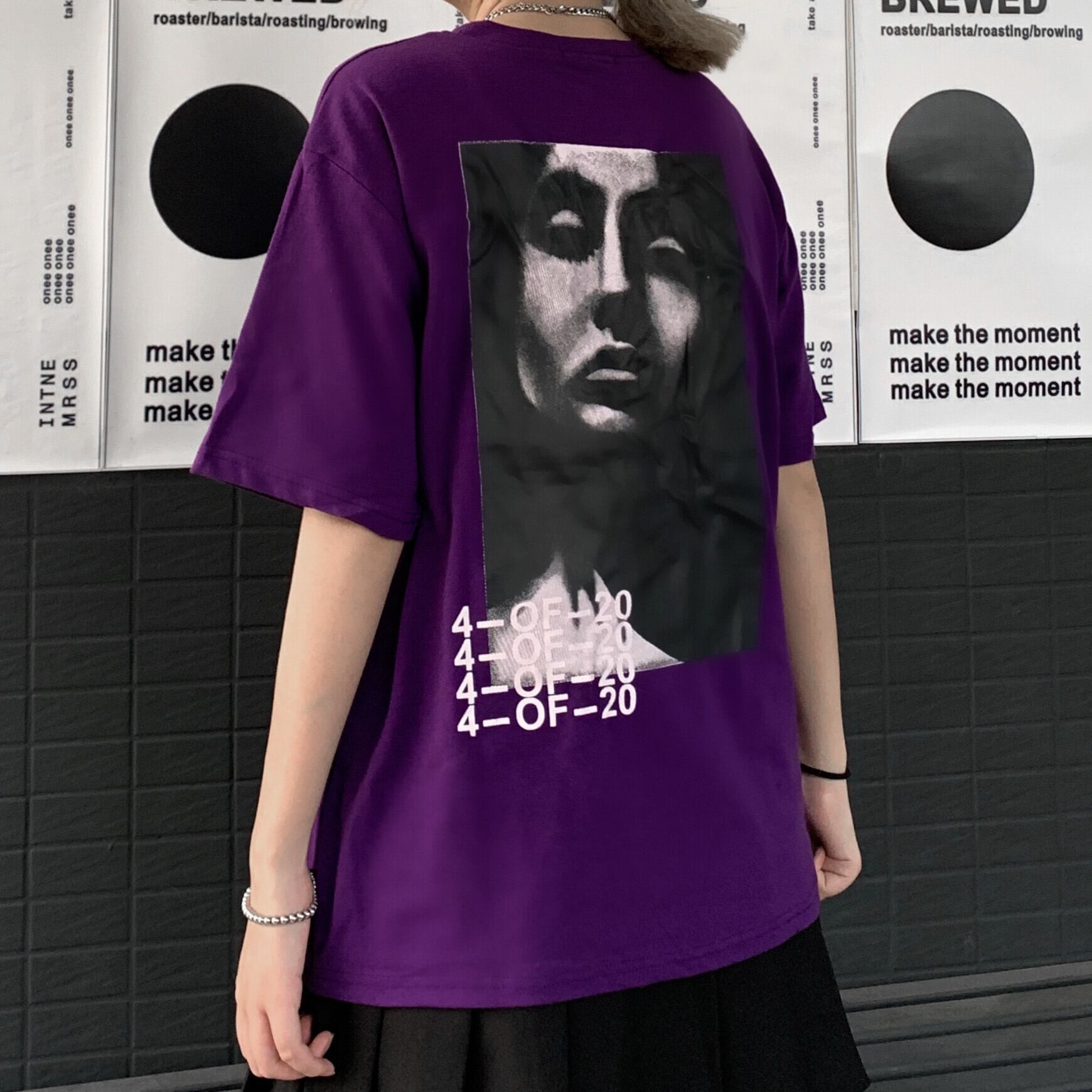 トップス ストリート系ファッション顔図柄暗黒系おしゃれtシャツ Yochico 独自のストリートトレンドを定義づけましょう